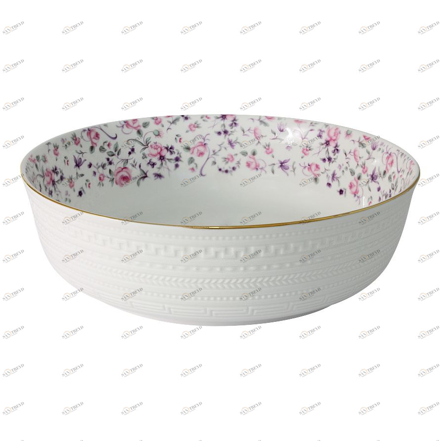 Салатник фарфоровый белый с фиолетовым "Стиль" COLOMBO СТИЛЬ 00-3946713 Белый;фиолетовый