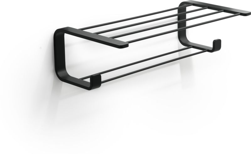 3235(14) Gedy Outline, полка для полотенец, цвет черный матовый