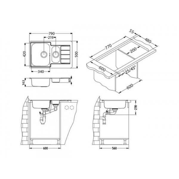 Мойка Alveus Line 70 1065684 - Вид №2