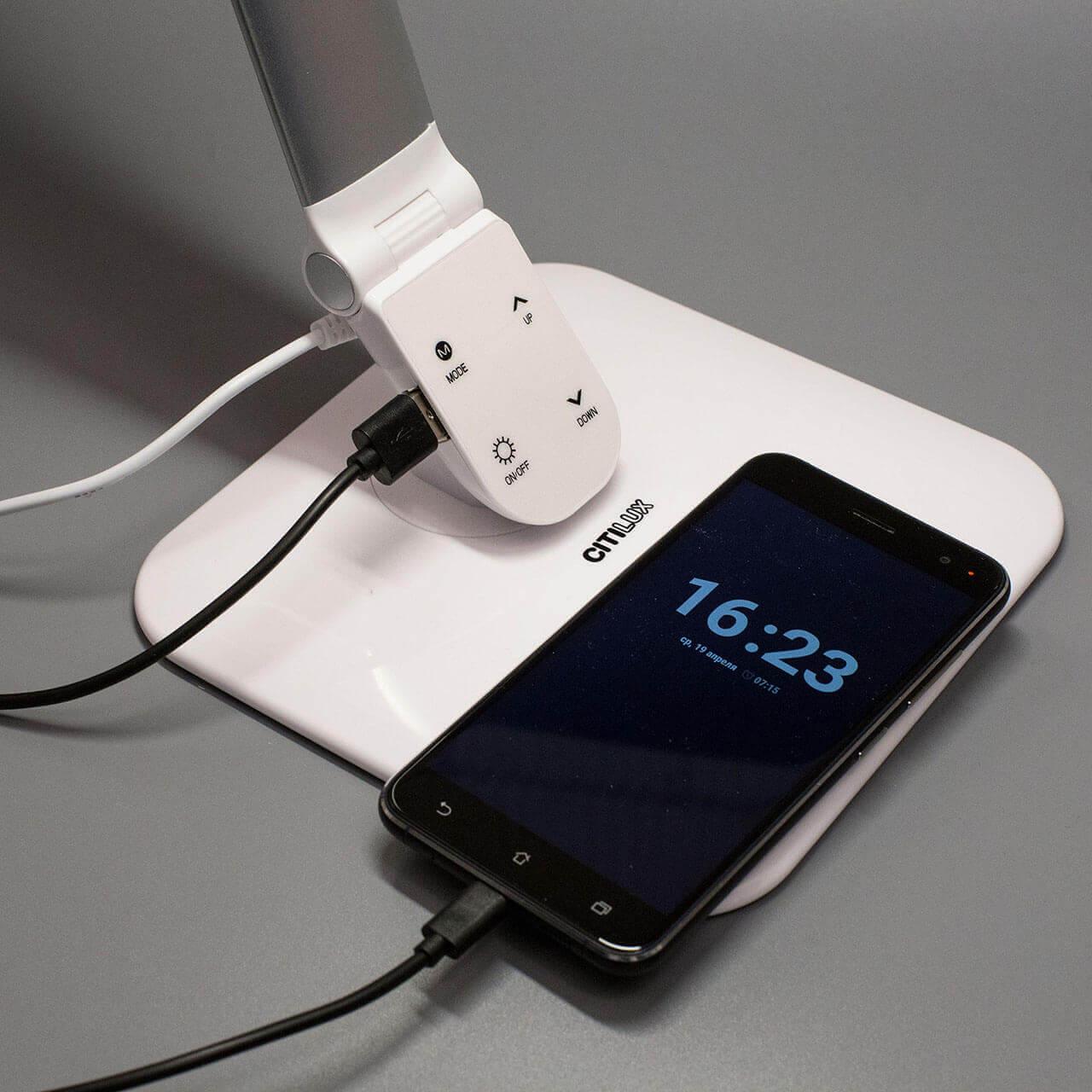 Лампа настольная серебристая Citilux "Ньютон" CL803021 CITILUX НЬЮТОН 00-3908159 Серебро  - Вид №2