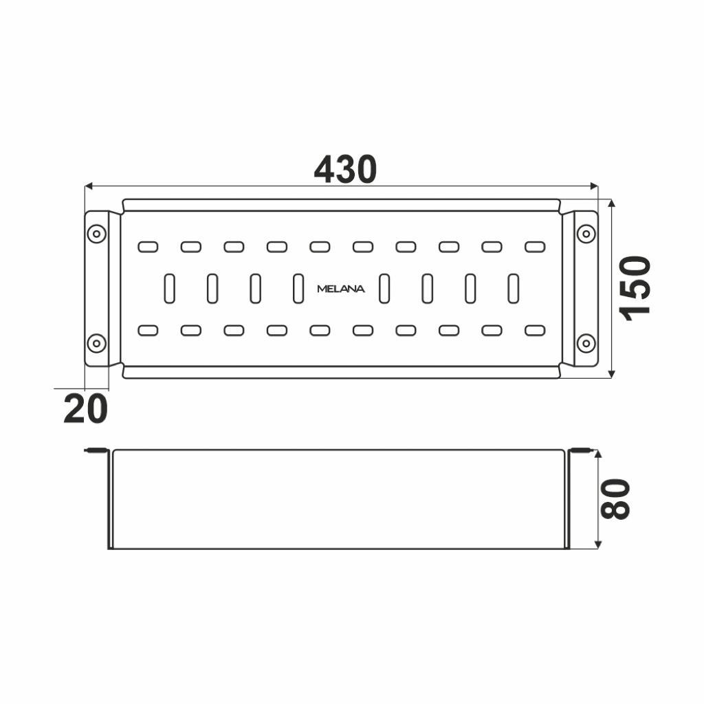 Мойка R4050H MELANA ProfLine 3,0/200 САТИН врезная прямоугольная в комплекте с коландером MLN-R4050H+коландер - Вид №12