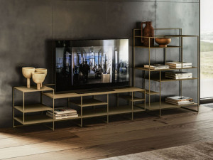 Металлический шкаф для телевизора с книжным шкафом