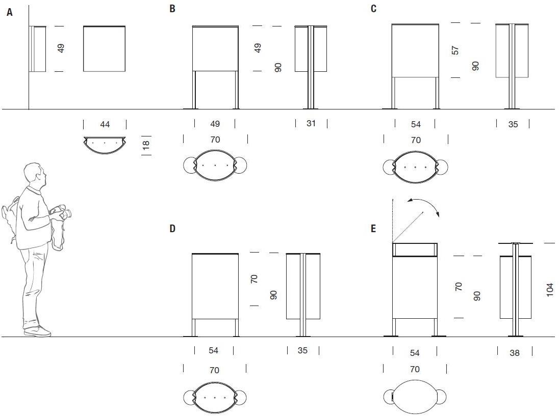 URBIDERMIS Контейнер для мусора из оцинкованной стали с пепельницей sun-id-1492081 - Вид №4