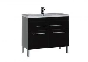 Тумба под раковину Aquanet Верона 100 черный (напольная 1 ящик 2 дверцы)