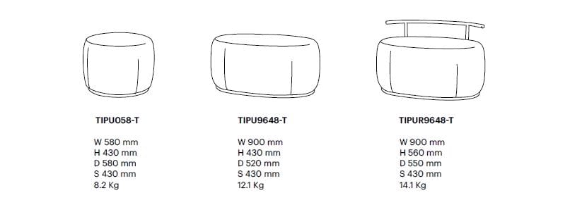 Овальный пуф из ткани Mobboli Tibo ARCH-00030716 - Вид №5