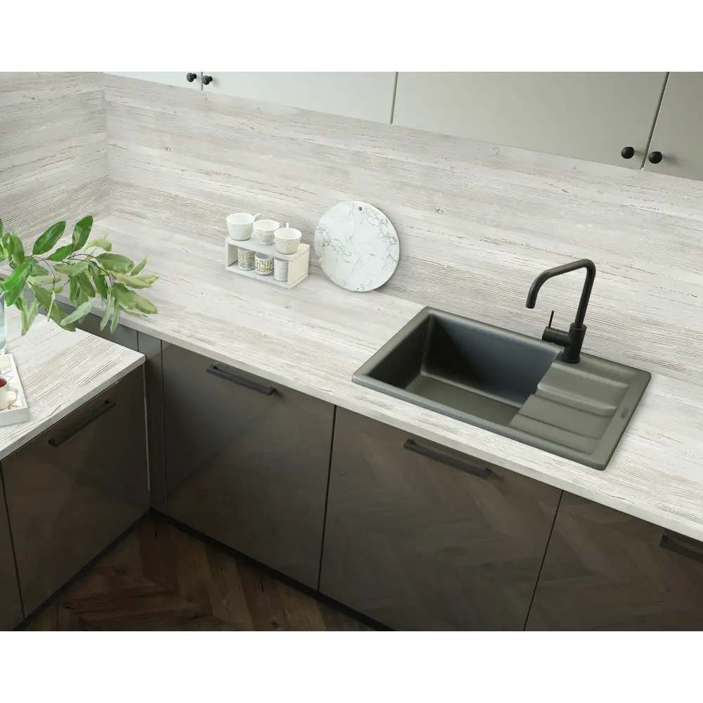 Столешница Фрейм 240x3.8x60 см ЛДСП цвет серый 82118314 STLM-2206441 DELINIA - Вид №3