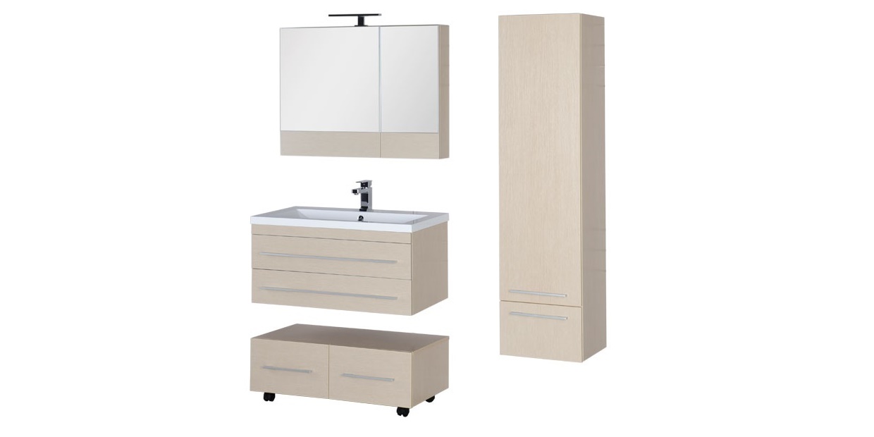 Комплект мебели Aquanet Нота 90 светлый дуб (камерино) 00161244 - Вид №1