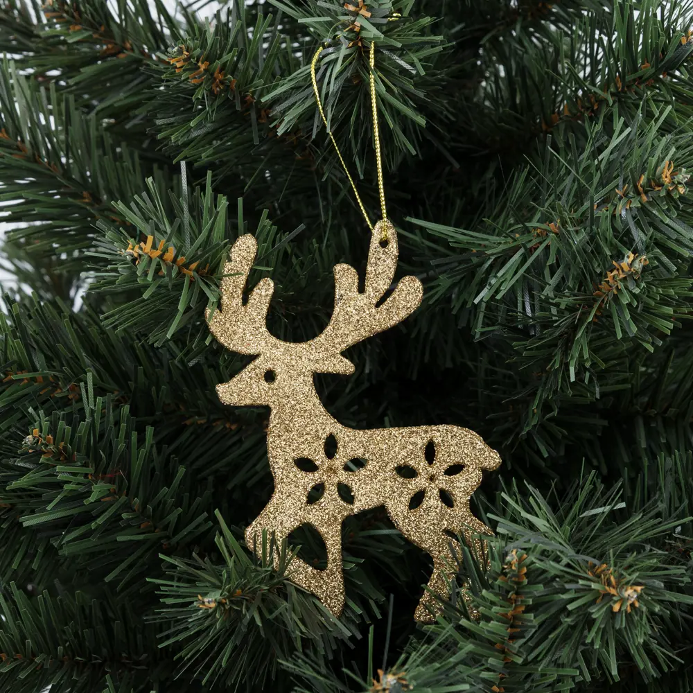 85156528 Елочная игрушка «Олень» 10 см глиттер золотой STLM-0954522 Santreyd 