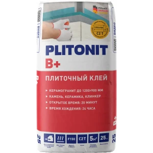 Клей для плитки Plitonit В плюс C2T 25 кг