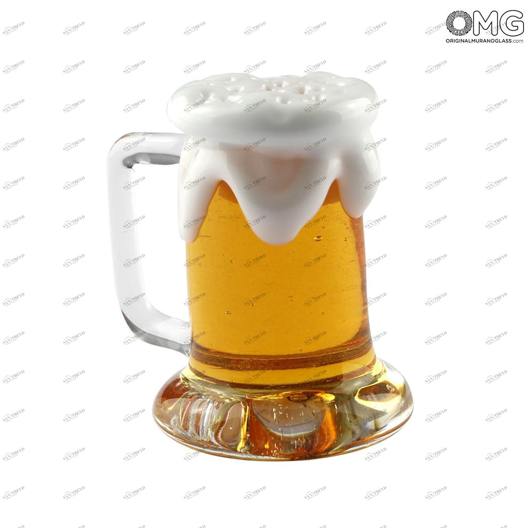 3088 ORIGINALMURANOGLASS Пресс-папье Пинта пива - Original Murano Glass OMG 3 см 