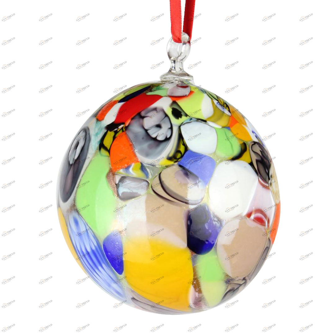 2079 ORIGINALMURANOGLASS Ёлочный шар Fantasy - миллефиори - Original Murano Glass OMG 9 см 