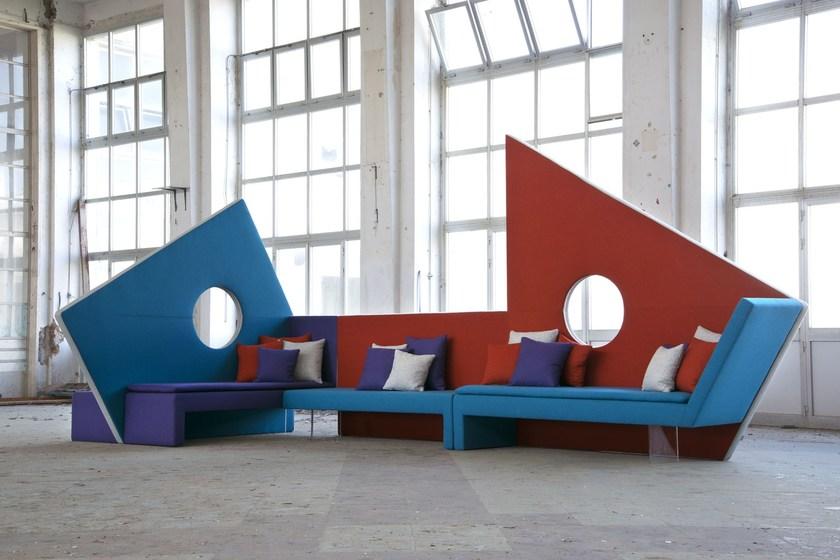 Adrenalina Модульный модульный диван в современном стиле из ткани с высокой спинкой Micromega sun-id-1400311 - Вид №2