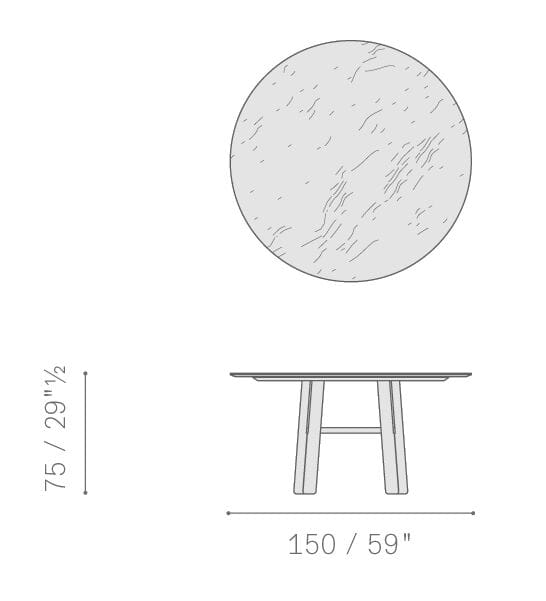 Мраморный обеденный стол Poltrona Frau коллекция-столы и стулья ARCH-00111210 - Вид №5