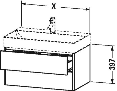 XS416107575 Тумбочка подвесная XSquare #XS4161 584 x 460 мм Лен, декор Duravit - Вид №3