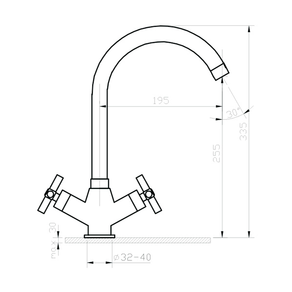 022-N York  Смеситель для кухни  ARGO kran 022nyork - Вид №1