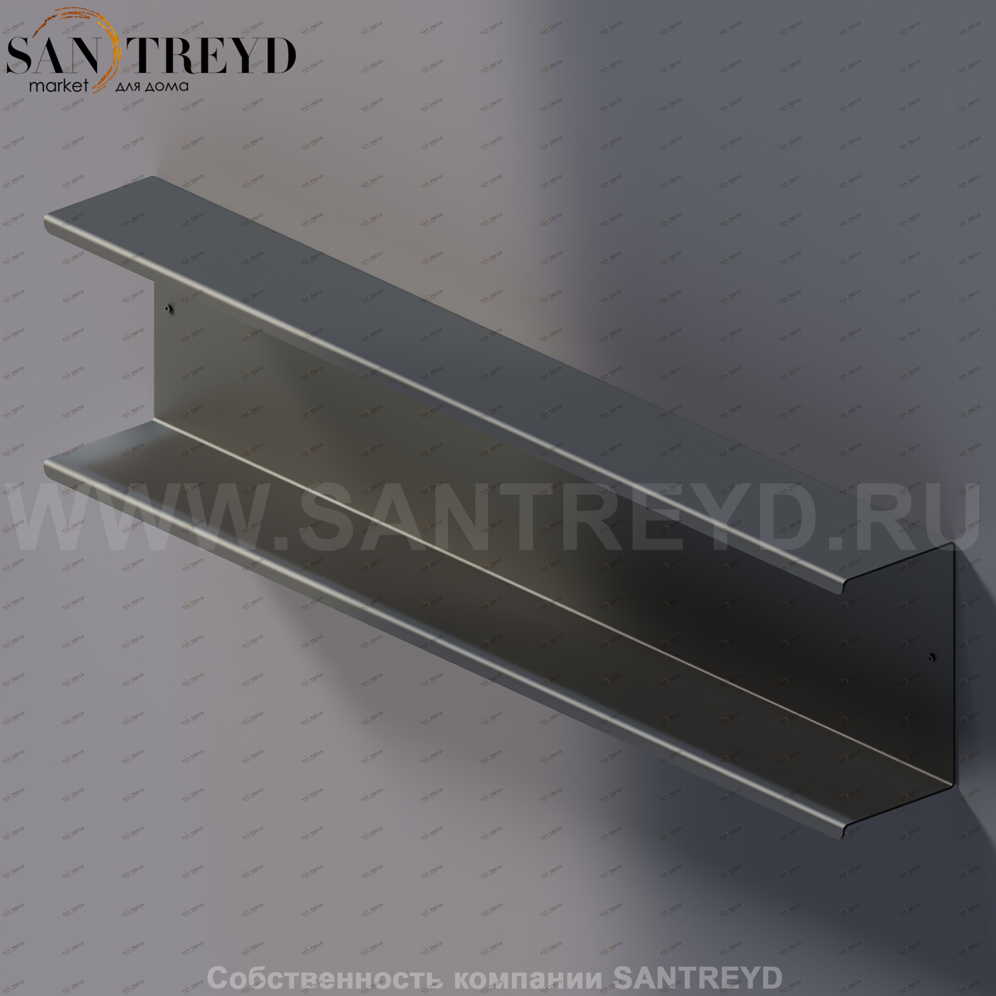 Agape MACH 2 Двойная полка 80 см черная AMC20925E