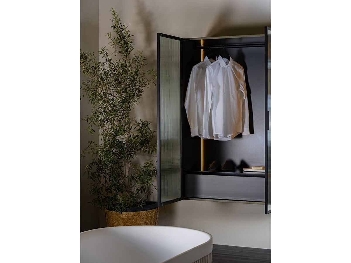 Деревянный шкаф для ванной комнаты со стеклянными дверцами Inbani слой ARCH-00041215 - Вид №1