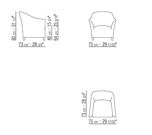 Кожаное кресло с подлокотниками Flexform Doralice ARCH-00025331 - Вид №2