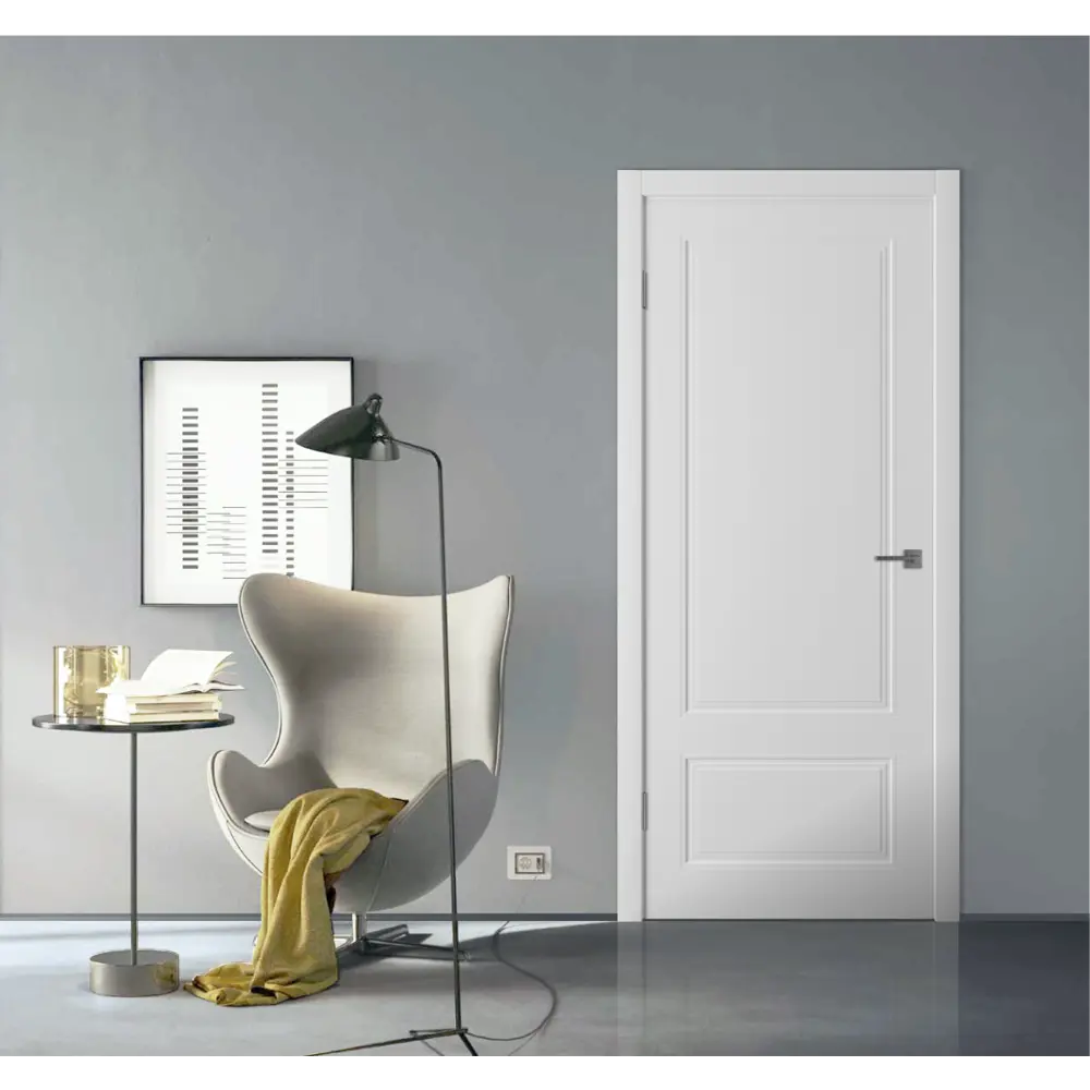 Комплект двери Эрика глухая 70x200 см эмаль белый с добором 100 мм VFD STLM-2009326 - Вид №1