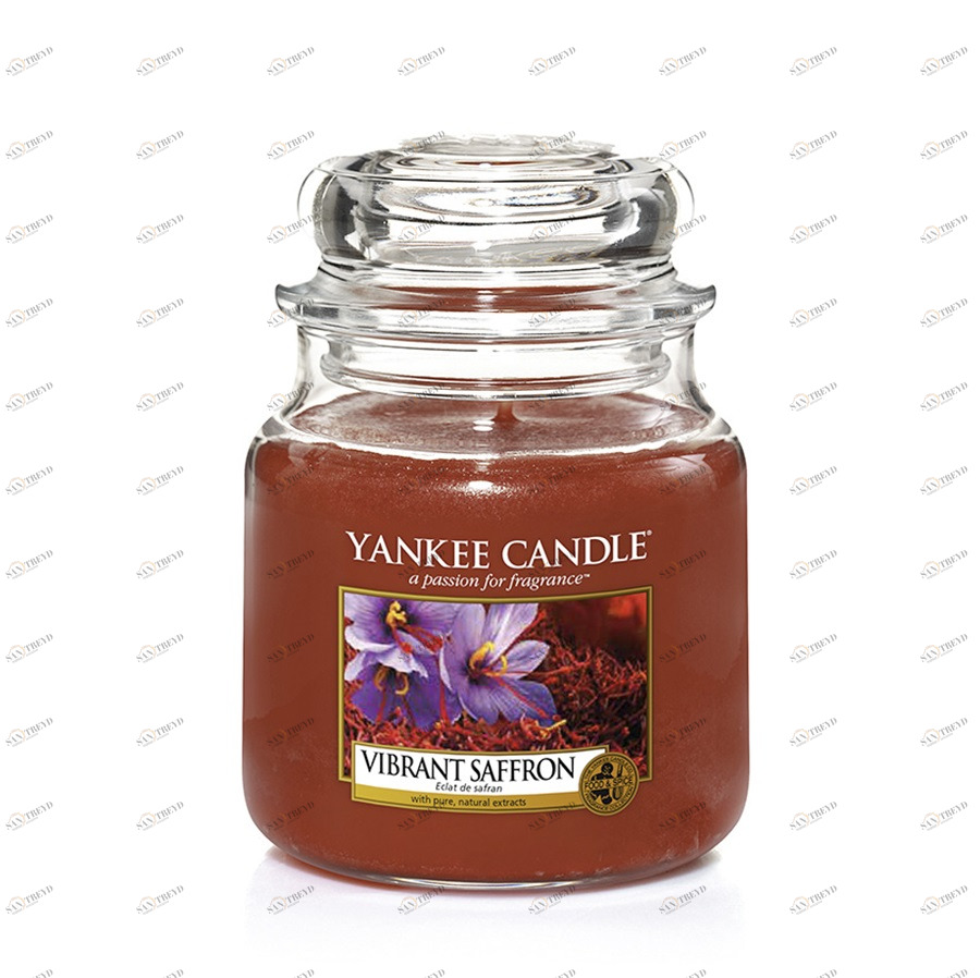 Свеча средняя в стеклянной банке "Яркий шафран" Vibrant Saffron 411 гр 65-90 часов YANKEE CANDLE  268030 Красный 