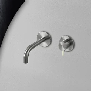 Смеситель для раковины сталь матовая с серой ручкой Toki Radomonte TKI18SCIL29