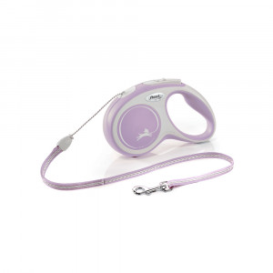ПР0057831 Рулетка для собак New Line Comfort S (до 12 кг) трос 5 м серый/розовый Flexi