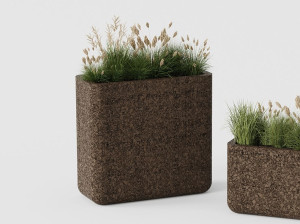 Прямоугольный высокий плантатор из пробки