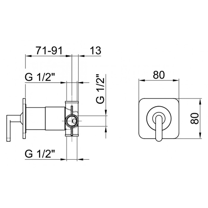 LV880101015 Смеситель для душа Webert Living - Вид №1