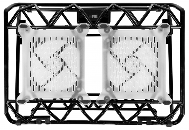 IP33 Black laptop cooling (17,3"", 2x(120x120), plastic+metal mesh) STM Santreyd 