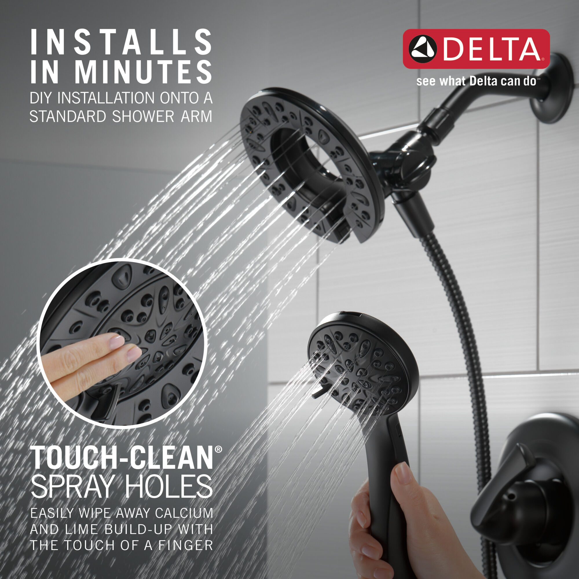 144890-BL-I Ванна и душ Monitor® серии 14 с In2ition® Delta Faucet Larkin Матовый черный  - Вид №1