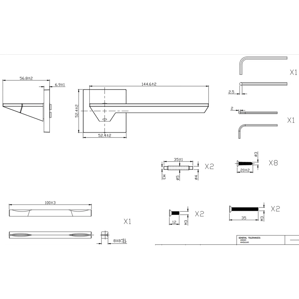 Дверная ручка на розетке KREAFORTA Икса без запирания цвет никель 89450144 STLM-2063432  - Вид №5