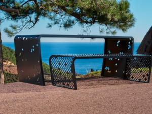 Прямоугольный стальной стол для общественных мест