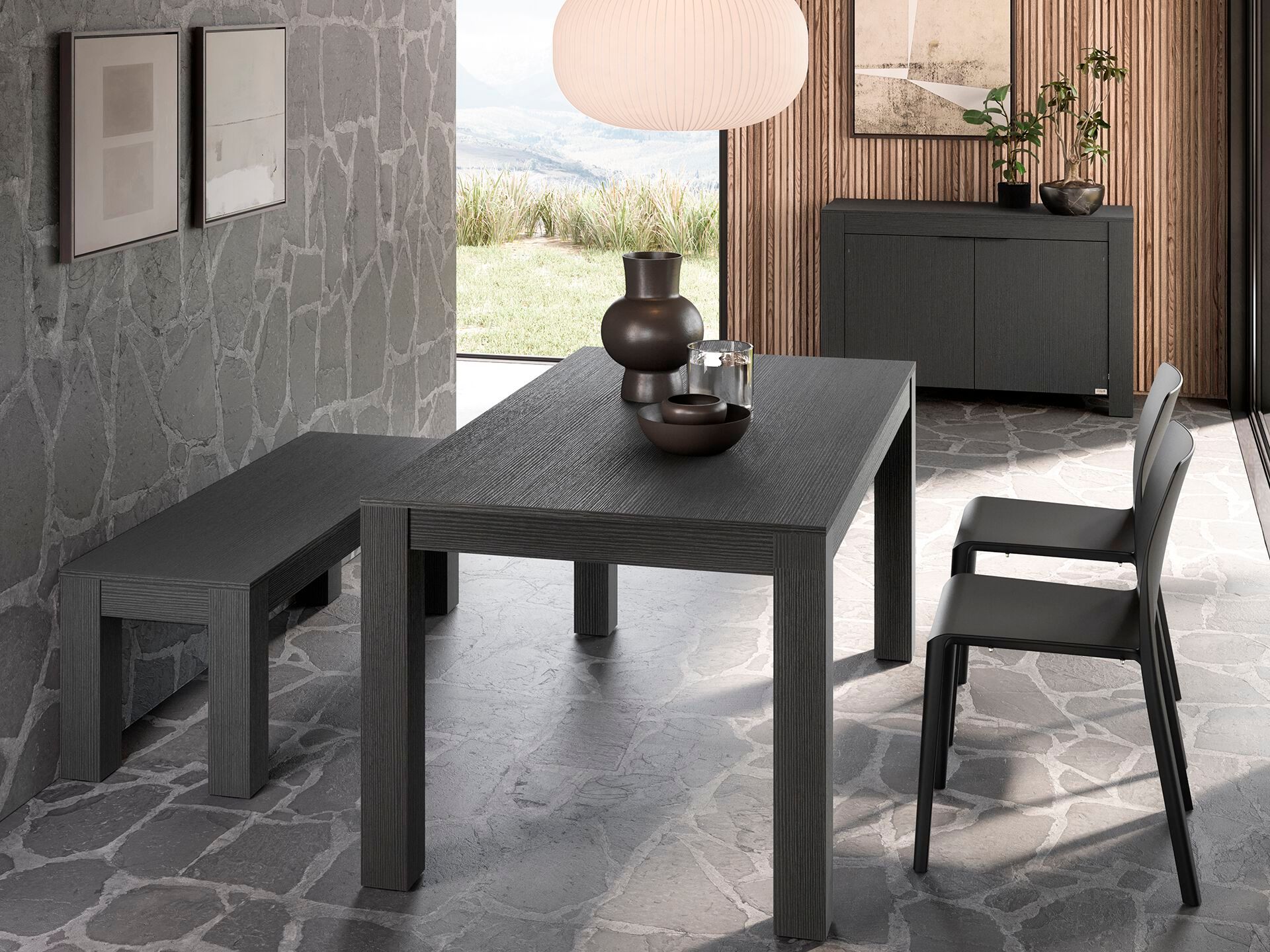 Шкаф из черного ясеня с распашными дверцами Mobili Fiver Rachele ARCH-00104410 - Вид №4