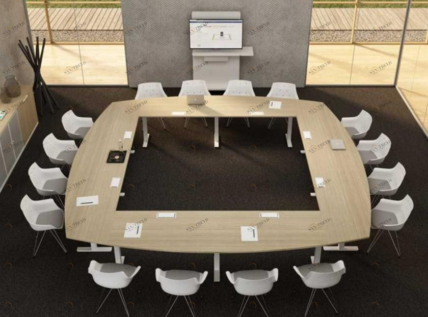 Bralco Модульный стол для конференций из дерева с системой управления кабелями Winglet sun-id-1463851