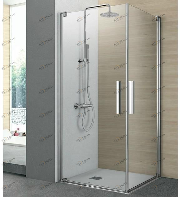 Gruppo Geromin Угловой душевой бокс с двумя распашными дверцами Flow sun-id-1445028