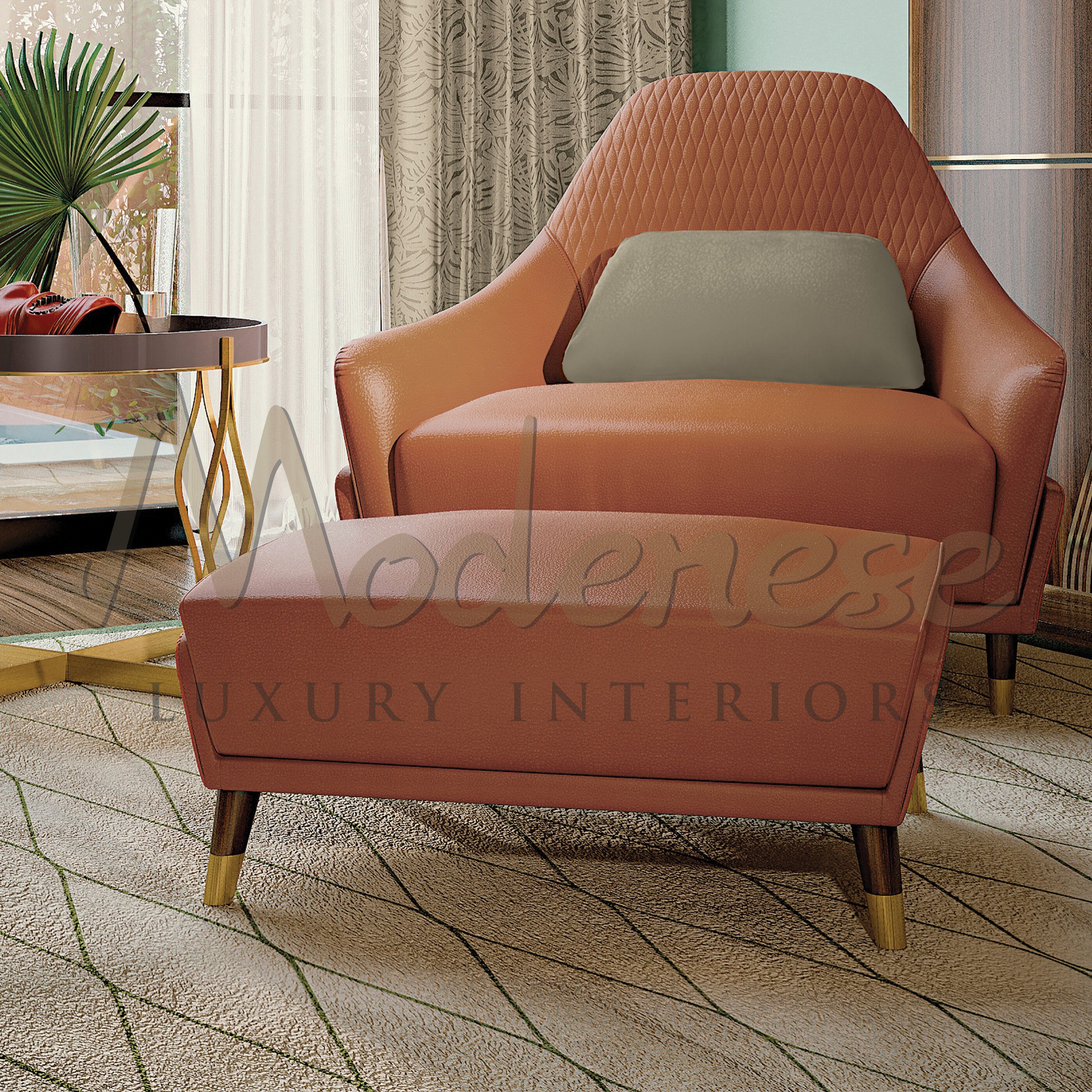 Кожаная мягкая подставка для ног Modenese Luxury Interiors HARMONY ARCH-00079424 - Вид №4