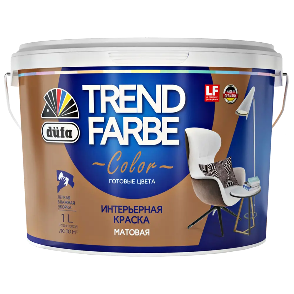 Краска для стен и потолков Trend Farbe цвет Глиняный замок 1 л 81970839 STLM-2075049 Dufa  - Вид №1