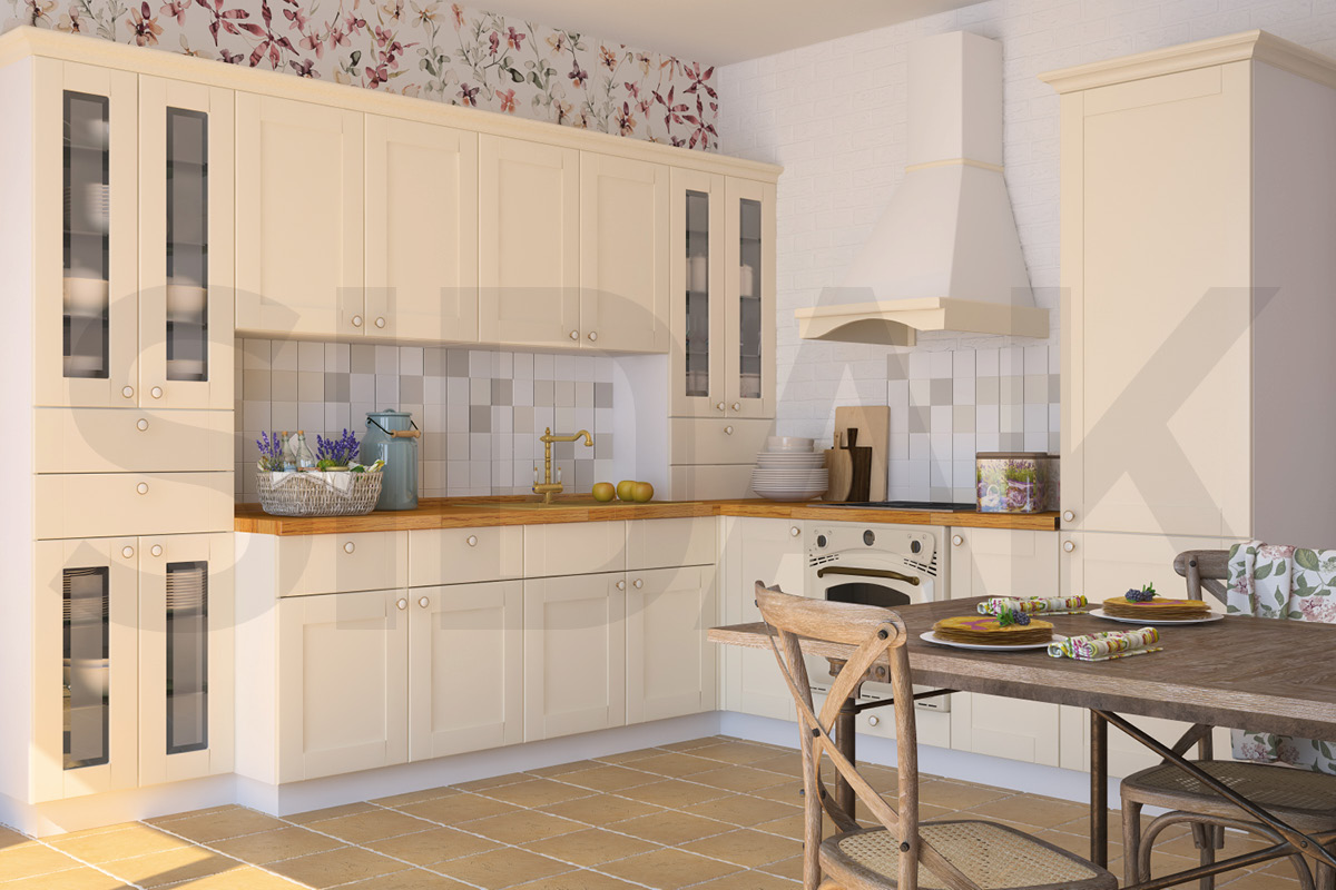 Фасады для кухни Кантри Фрезеровка «Лжевыборка» Венге №101 SIDAK SIST1720-214 - Вид №1