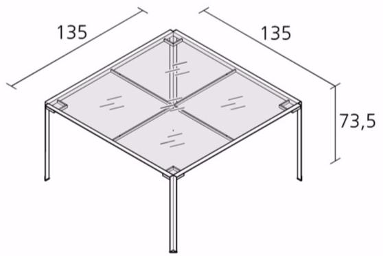 Alias Квадратный садовый стол из нержавеющей стали и стекла Green sun-id-1451476 - Вид №2