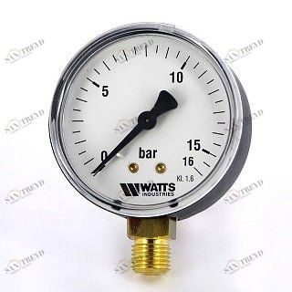 Манометр радиальный F+R200 80 мм 1/2" 16 бар WATTS 10007794