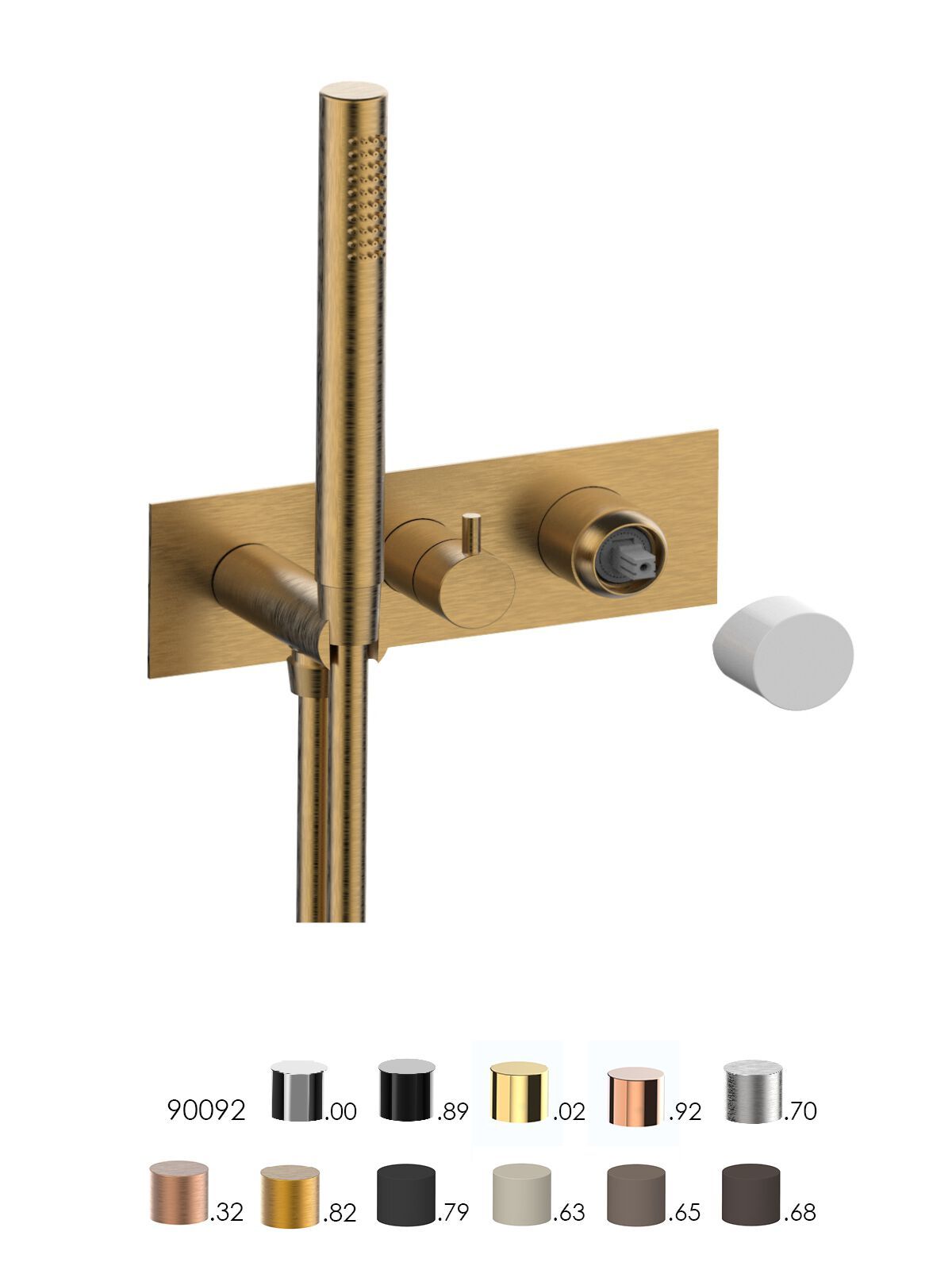 Однорычажный смеситель для ванны с 3 отверстиями и ручным душем Rubinetterie Frattini отдельная эстетика ARCH-00085349 - Вид №12