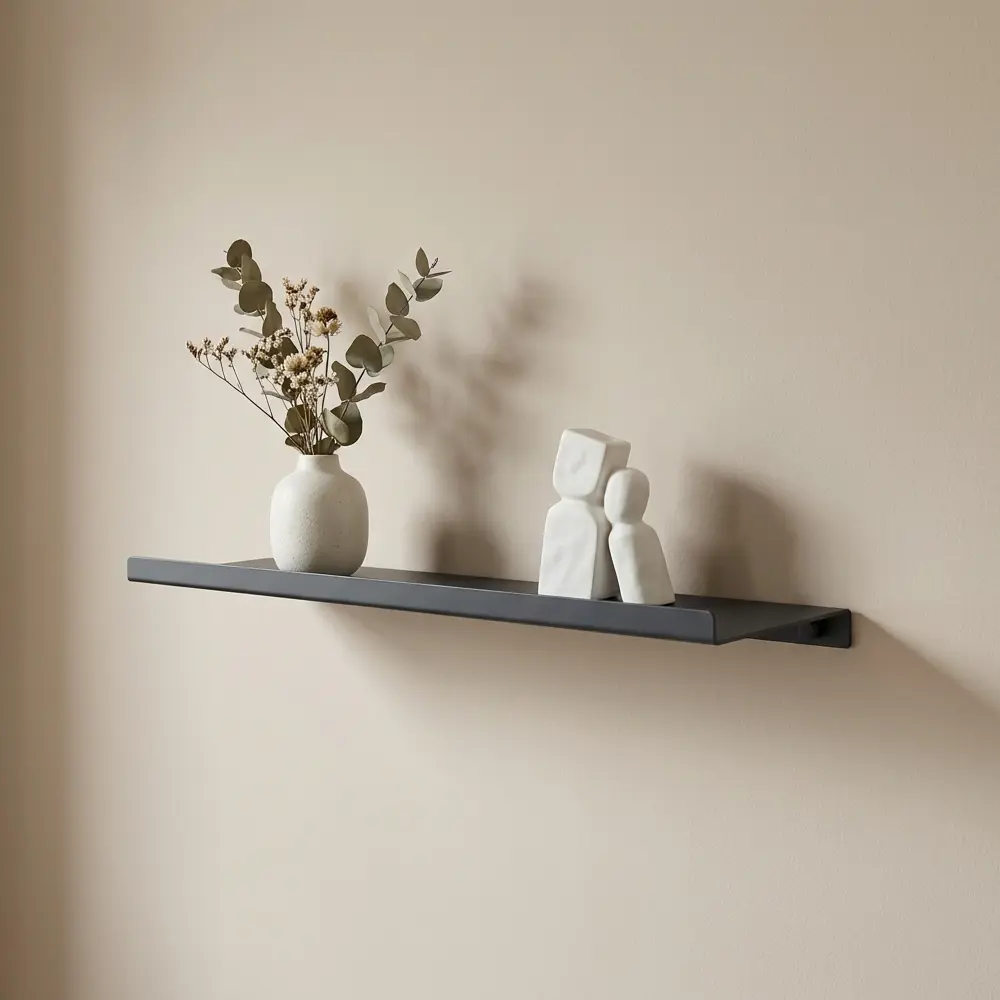 Настенная полка 44x12 см металл цвет черный KONSENSA STLM-2120602