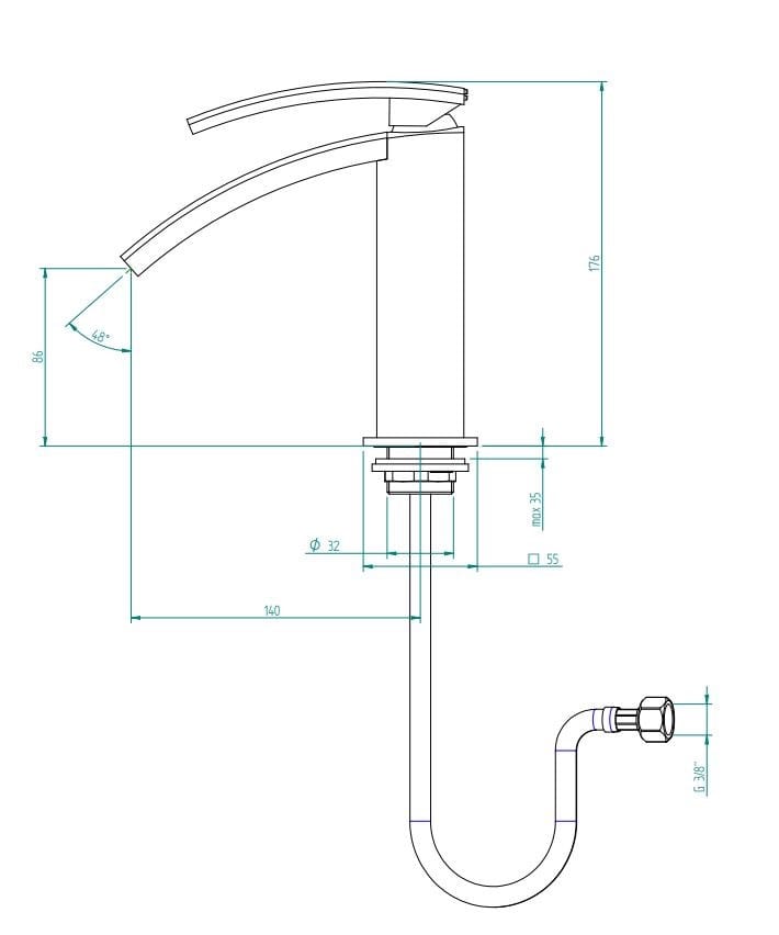 Однорычажный смеситель для раковины с одним отверстием Zazzeri ARCH-00027317 - Вид №3
