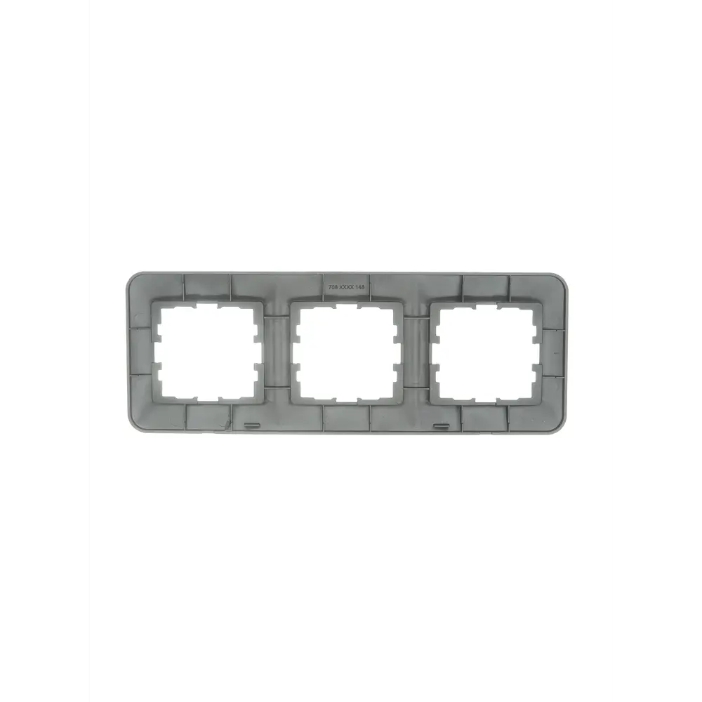 Рамка для розеток и выключателей Lezard Asti 3 поста горизонтальная цвет платина STLM-2118841 - Вид №2