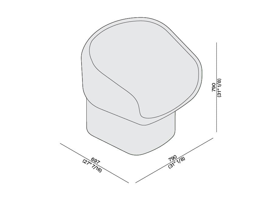 Мраморное вращающееся кресло с подлокотниками LUCE DI CARRARA Козимо ARCH-00140402 - Вид №4