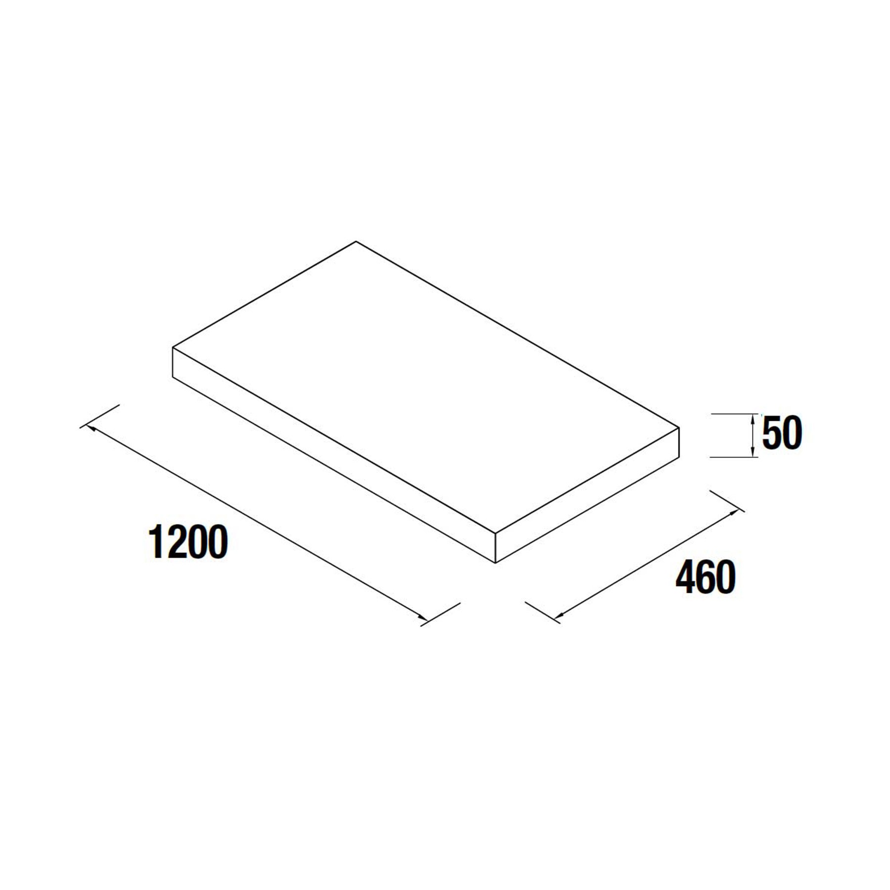23003 SALGAR Столешница 1200 МАТОВЫЙ УГОЛЬ 50 мм Углерод  - Вид №1
