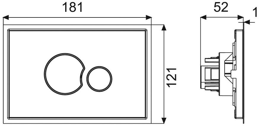 Redi Панель смыва для унитаза из дерева Nicoll P2lt706 - Вид №1