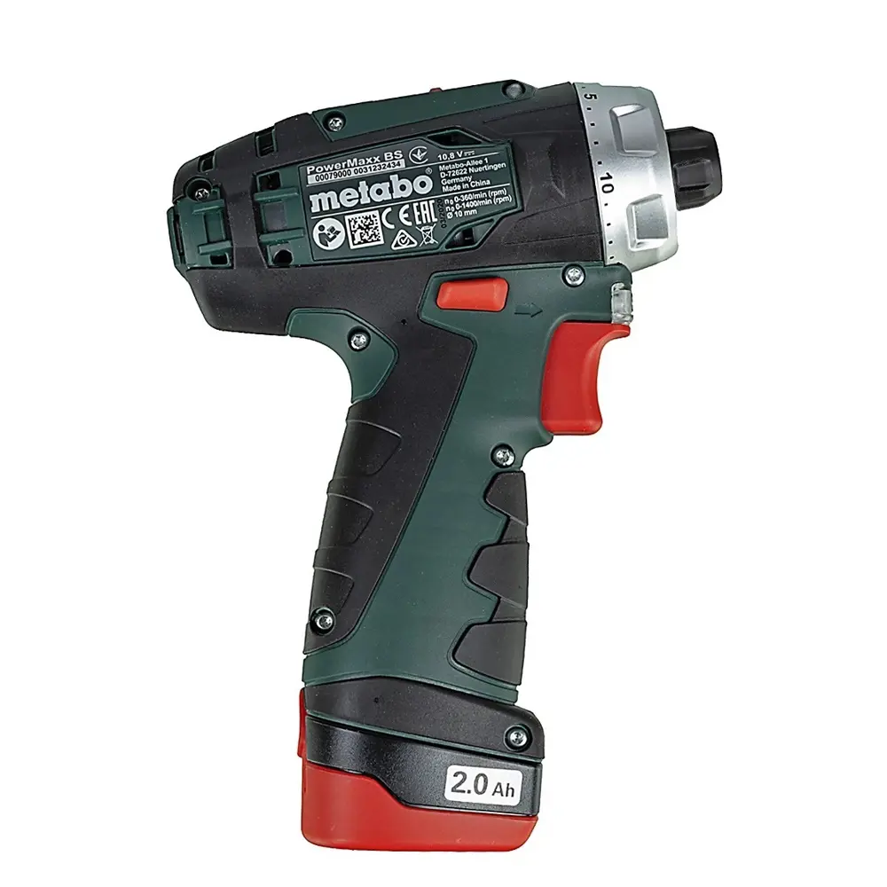 Дрель-шуруповерт аккумуляторная Metabo PowerMaxx BS 600984000, 12 В Li-Ion 2x2 Ач 92014948 STLM-2206147  - Вид №2