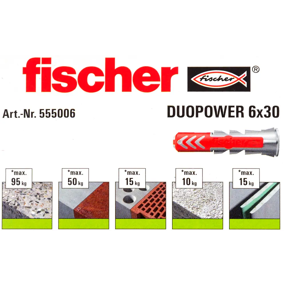 Дюбель для всех типов стен DuoPower 6x30 мм нейлон цвет серый/красный 100 шт. 81949739 STLM-2136519 Santreyd  - Вид №3