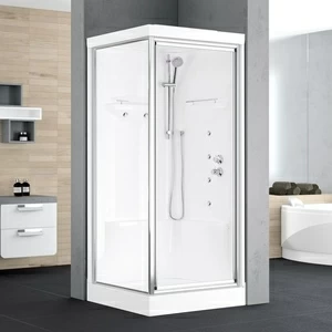 Novellini. Душевая кабина 80x80 см GF HYDROMASSAGE с крышей ALBA